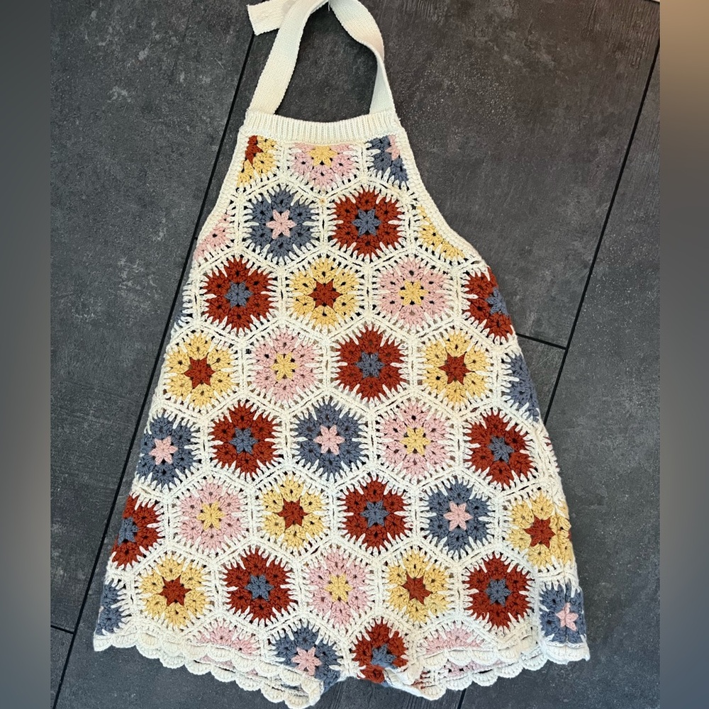 Zara Crochet Halter Romper 3T